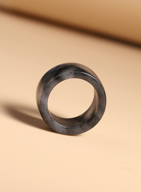 新疆籽料青花和田玉素面扳指