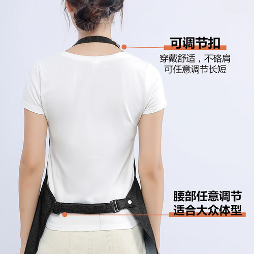 围裙家用厨房防水明星同款女时尚餐饮商用logo订制帆布男士工作服 - 图1