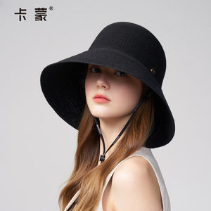 卡蒙防晒帽2026新款遮阳帽女遮脸防紫外线大帽檐草帽太阳帽渔夫帽