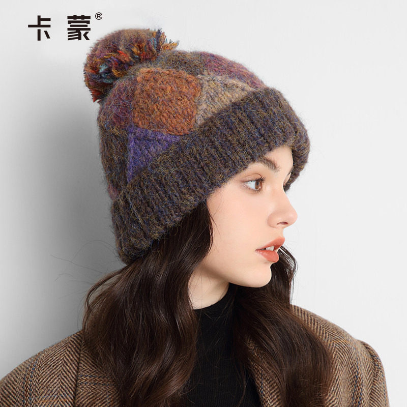 卡蒙帽子女秋冬季加绒加厚保暖护耳毛绒大头围毛线帽针织冷帽百搭,淘宝优惠券,粉丝福利购,淘宝优惠卷