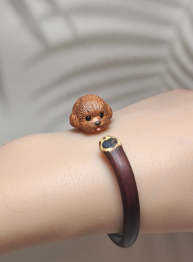 手镯鸡血藤手镯未芽女