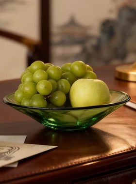 绿云穆拉诺全手工清雅豆绿琉璃碗