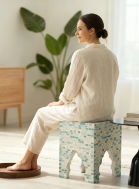 民族风几何陶瓷摆件客厅送礼