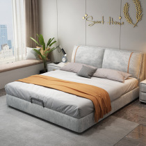 Technology bunk bed modern minimalist light extravagant small family cloth art bed master bedroom with double wedding bed Foshan furniture bunk bed