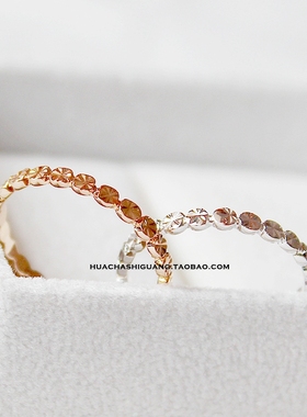 18K金波浪白色指环戒子