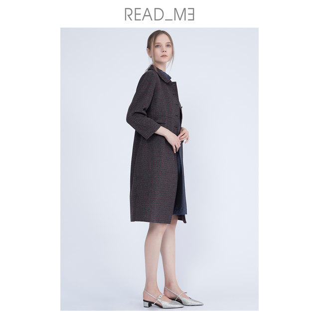 Readme mid-length woolen coat designer