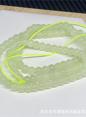 原创新疆黄口和田玉老型珠6mm108颗佛珠手链项链多圈手串男女可戴