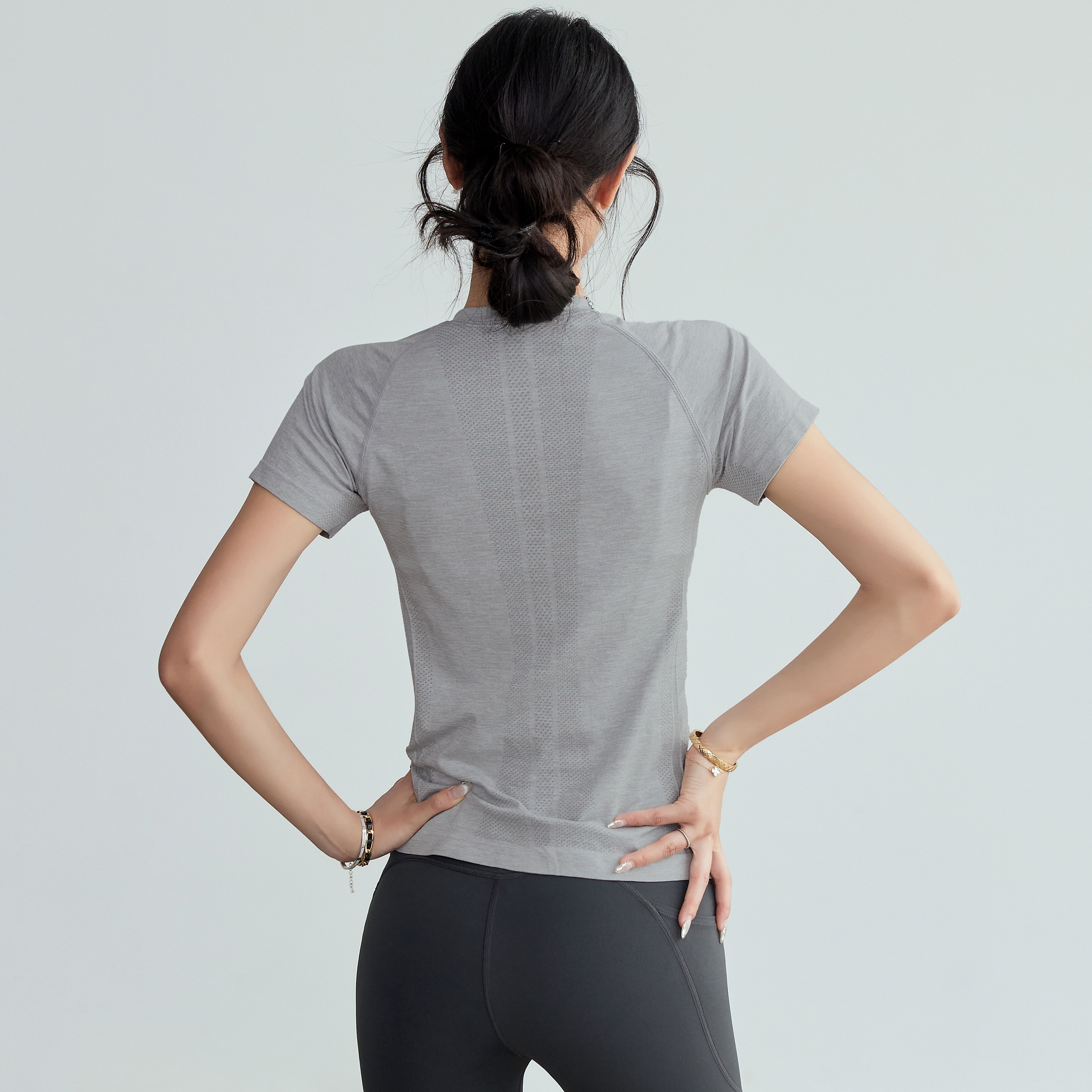 岚纹瑜伽服女T恤网孔透气排汗修身运动短袖夏季跑步训练健身上衣,淘宝优惠券,粉丝福利购,淘宝优惠卷