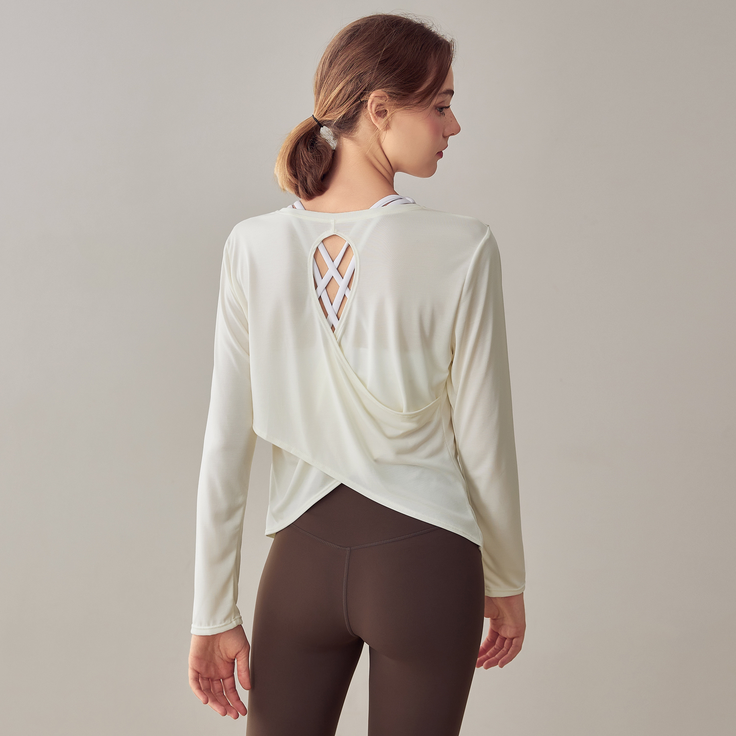 岚纹瑜伽服女T恤跑步训练运动罩衫镂空美背透气宽松显瘦健身长袖,淘宝优惠券,粉丝福利购,淘宝优惠卷