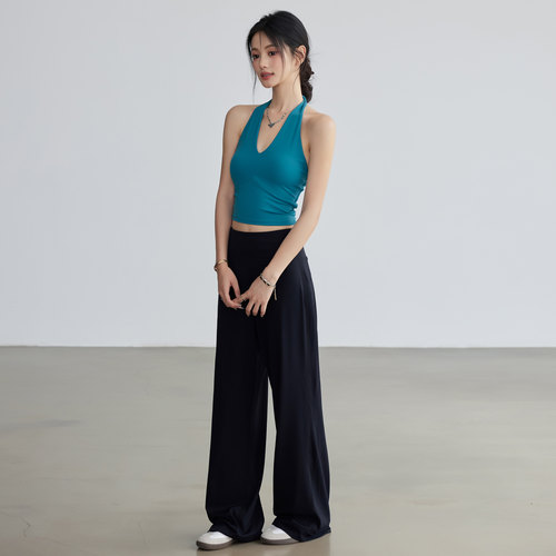 岚纹运动内衣女挂脖带胸垫美背吊带背心防震健身文胸专业瑜伽服夏 - 图2