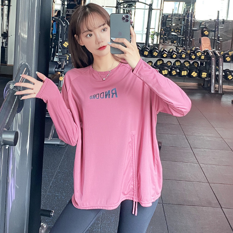 岚纹宽松运动罩衫大码显瘦瑜伽服 岚纹运动T恤