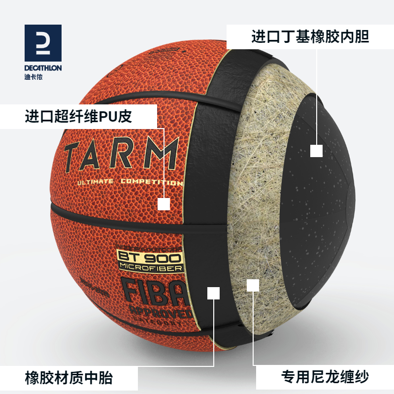 迪卡侬篮球FIBA官方认证正品专业篮球训练比赛7号篮球耐磨球IVO3 - 图0