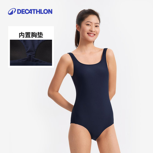 迪卡侬泳衣女夏连体专业显瘦大码温泉游泳衣泳装游泳训练女士WWL2 - 图2