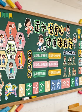 幼儿园运动会主题环创小学黑板报