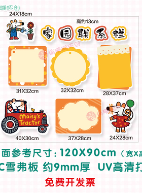 幼儿园波波鼠教室家园共育栏墙贴