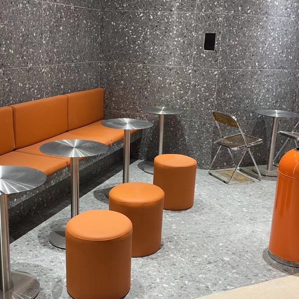 简约工业风咖啡桌网红奶茶店铁艺小圆桌子创意现代不锈钢阳台茶几,淘宝优惠券,粉丝福利购,淘宝优惠卷