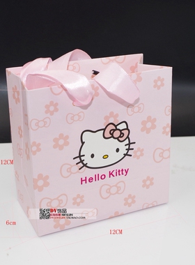 kitty粉红色礼品袋盒子吊坠
