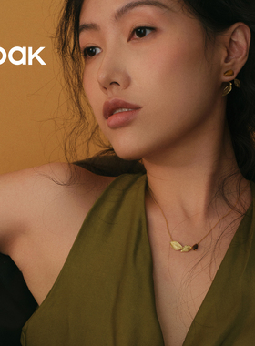 OOAK界格活山系列月桂叶加冕闪耀可拆卸原创设计优雅耳钉节日礼物