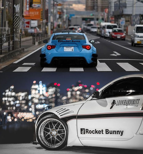 适用于汽车装饰火箭兔宽体改装LB贴纸ROCKET BUNN低趴86车贴BRZ - 图1