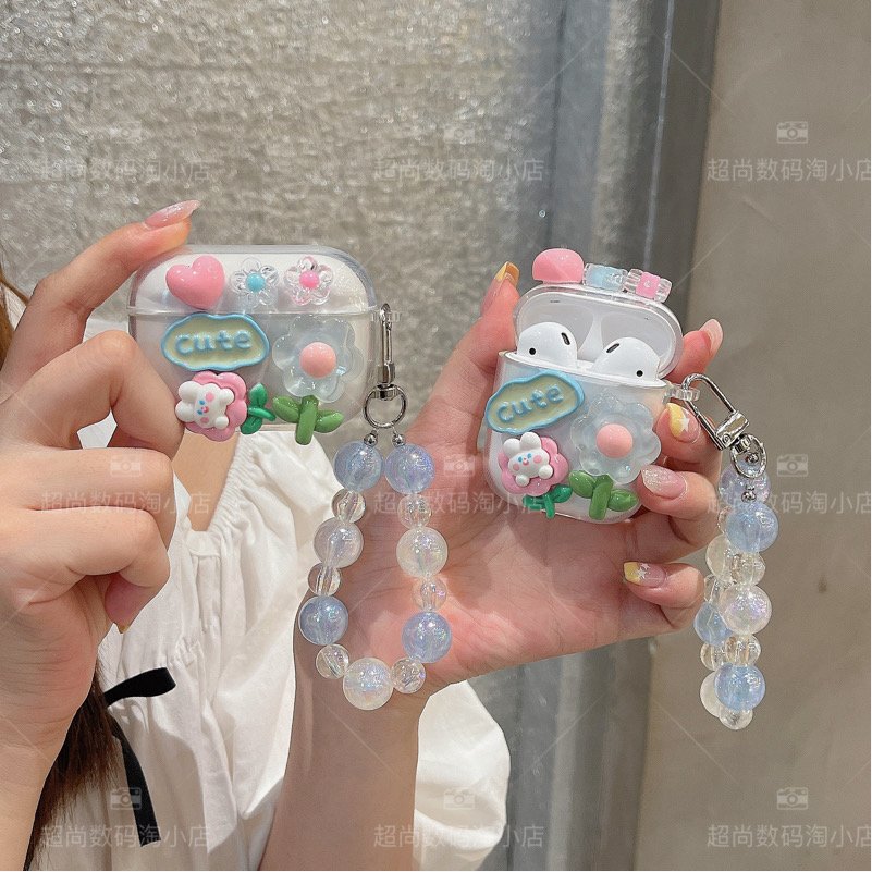 花朵适用漫步者花再zeroClip evoair comfoclip耳机保护套lollipro3 AirX atombudsplus fitbudsPro蓝牙壳女-图2
