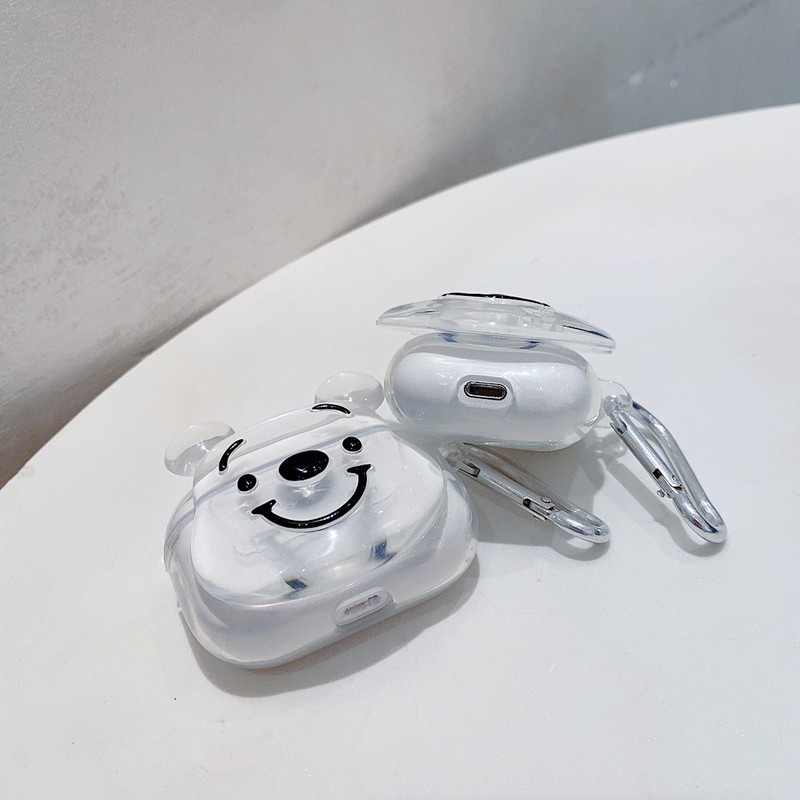 立体透明维尼熊适用苹果airpods pro第2代保护套国产pro4蓝牙耳机套华强北5代软壳mini4防摔3代保护壳