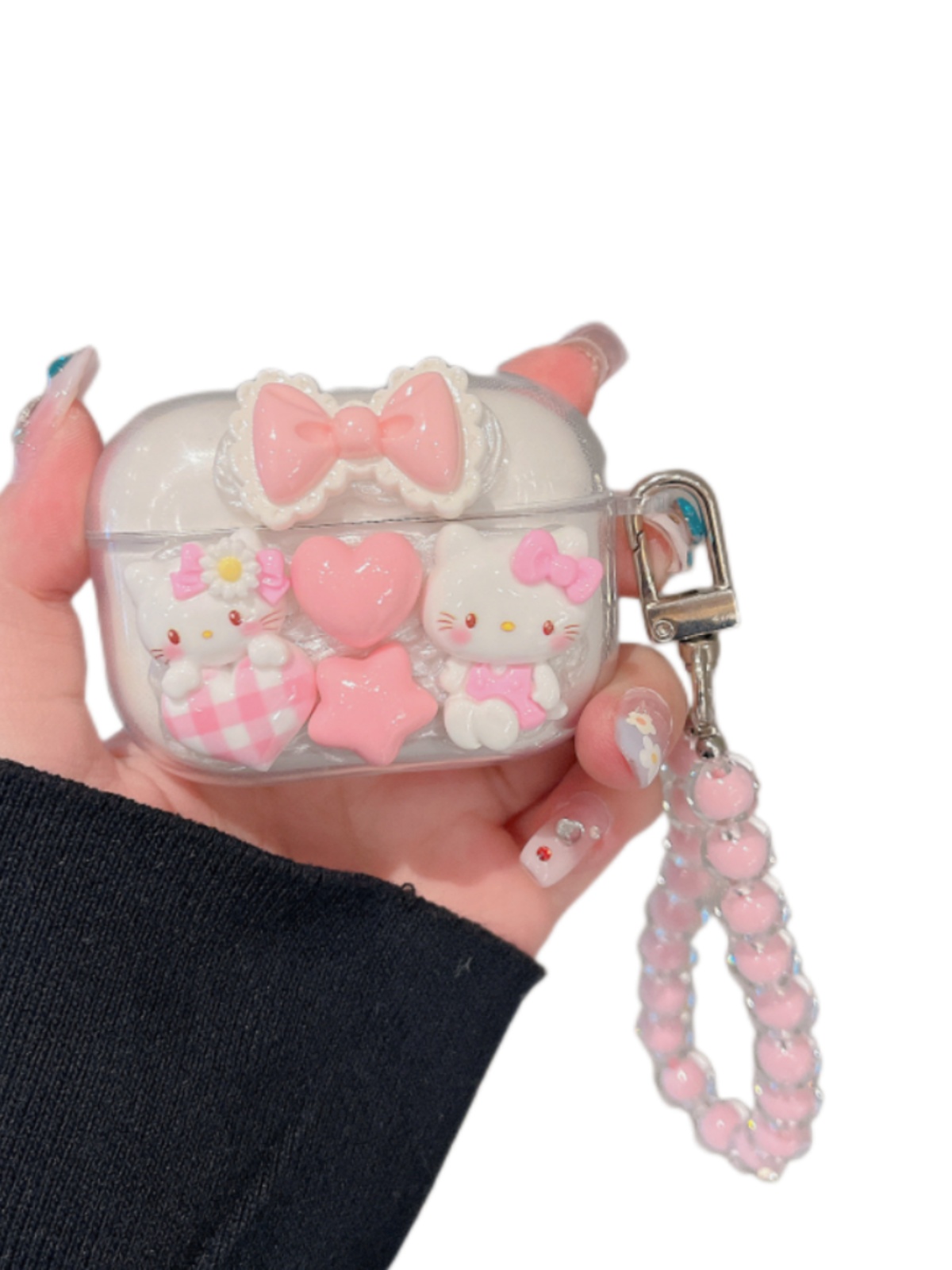 粉色Kitty猫适用漫步者花再zero air保护套magicair蓝牙x1原子豆保护壳Atombuds耳机壳tou3plus软壳n2潮女x2 - 图3