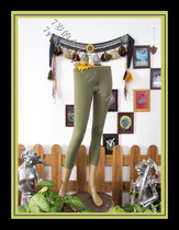 Belly Leather Dance Floor Pants Elastic Cotton Seven-Pants Brand Design AG104