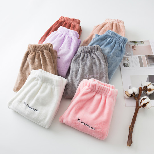 Фланелевые теплые брюки, утолщенная коралловая бархатная пижама