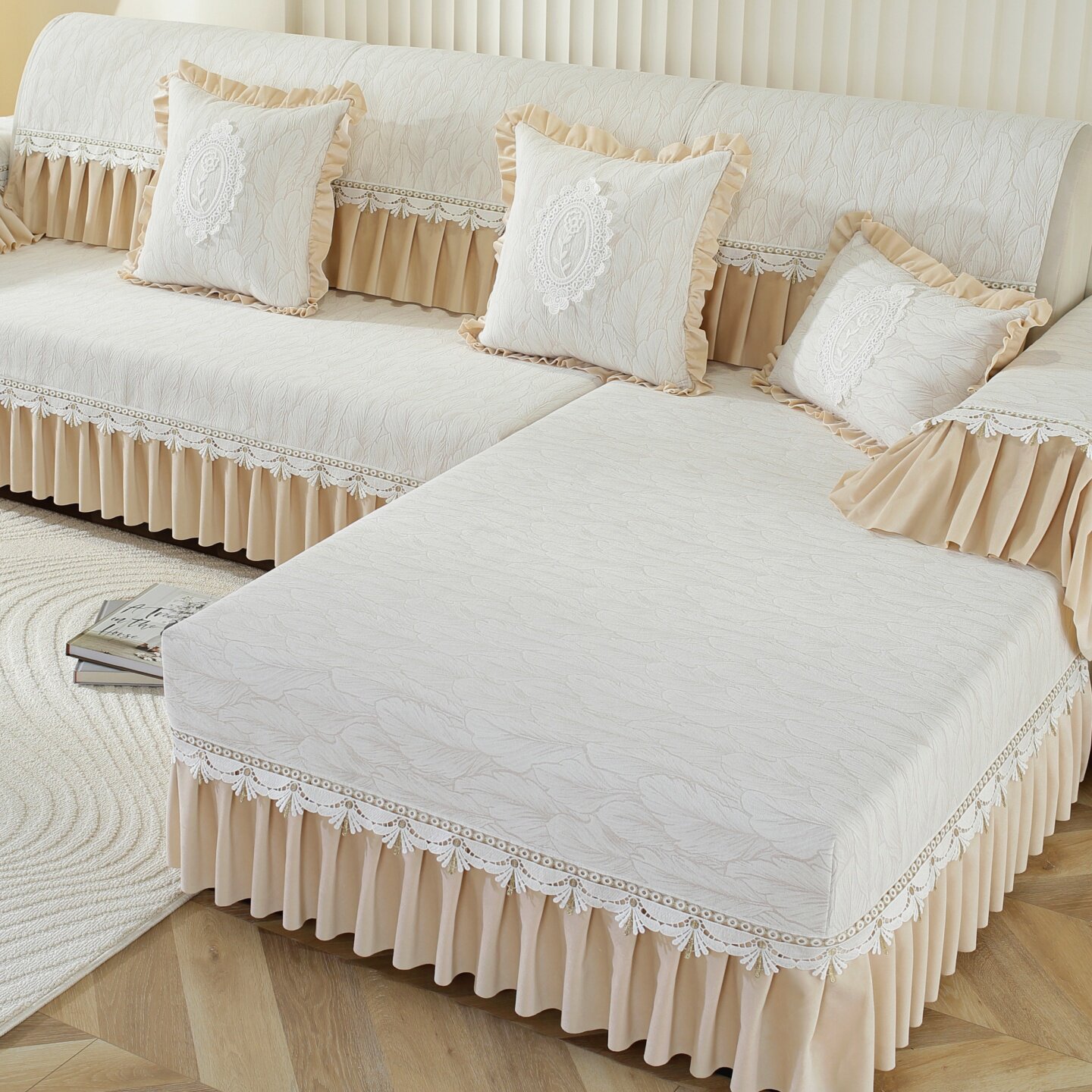 新款雪尼尔高档欧式沙发垫布艺防滑沙发套罩贵妃坐垫定做四季通用