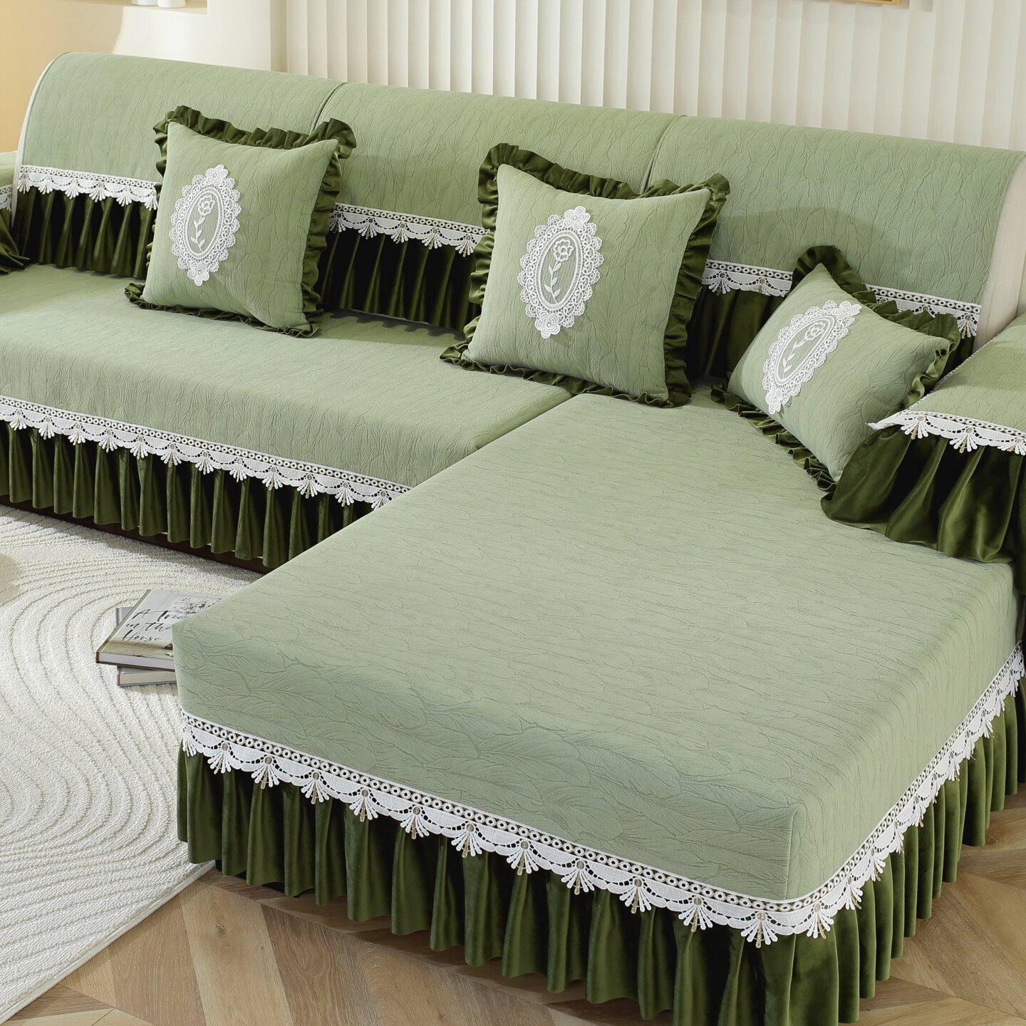 新款雪尼尔高档欧式沙发垫布艺防滑沙发套罩贵妃坐垫定做四季通用