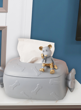 网红暴力熊纸巾盒客厅摆件