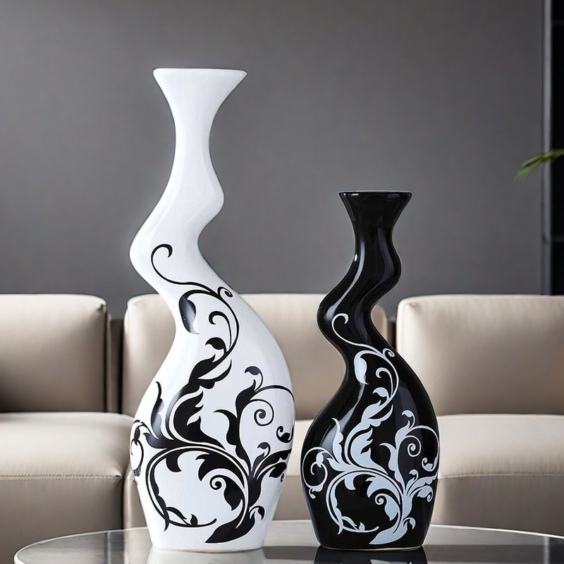 现代简约家居陶瓷花瓶装饰工艺品摆设电视柜创意酒柜客厅插花摆件,淘宝优惠券,粉丝福利购,淘宝优惠卷