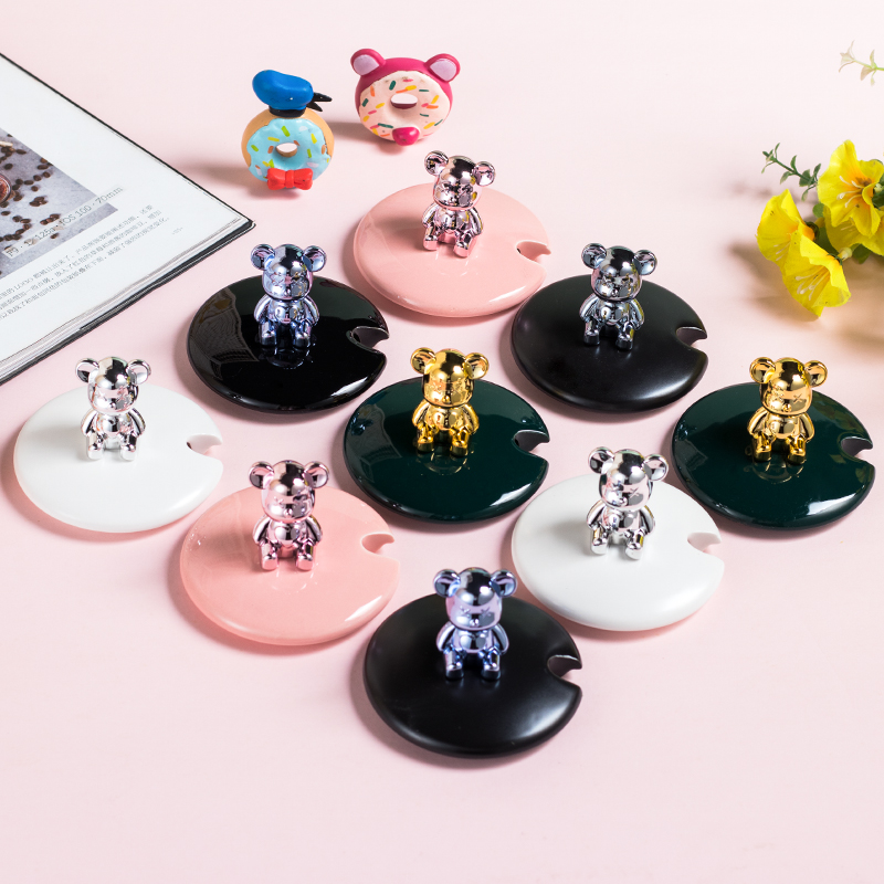 杯盖陶瓷通用配件万能杯盖带顶珠玻璃马克杯盖圆形茶水杯盖子单卖 - 图2