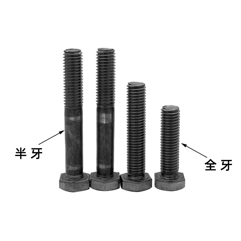 4.8级国标本色外六角螺丝铁螺栓六方头加长螺杆全牙半牙M6-M36