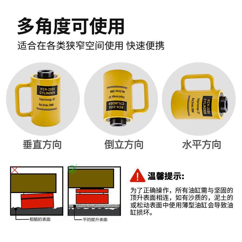 伊米兹RCH中空型液压千斤顶电动手动分体式20T30T60T100吨油缸-图2