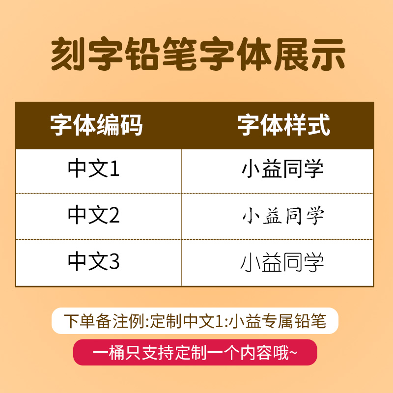 得力定制铅笔儿童专属名字刻名字刻班级四色六角杆hb铅笔小学生2比2b考试铅笔学生一年级文具用品铅笔
