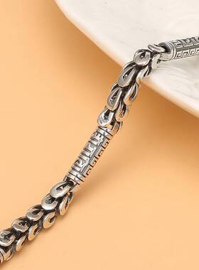 2024新款复古复古回纹龙头男士手链潮流个性龙鳞手链工厂直销