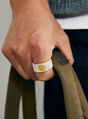 新款福泽戒指手工打造宽版男士指