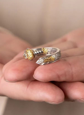 镀925银道家七星剑戒指新中式复古百搭国风传统文化高级感