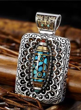 镀S925银万佛朝宗转运九眼天珠吊