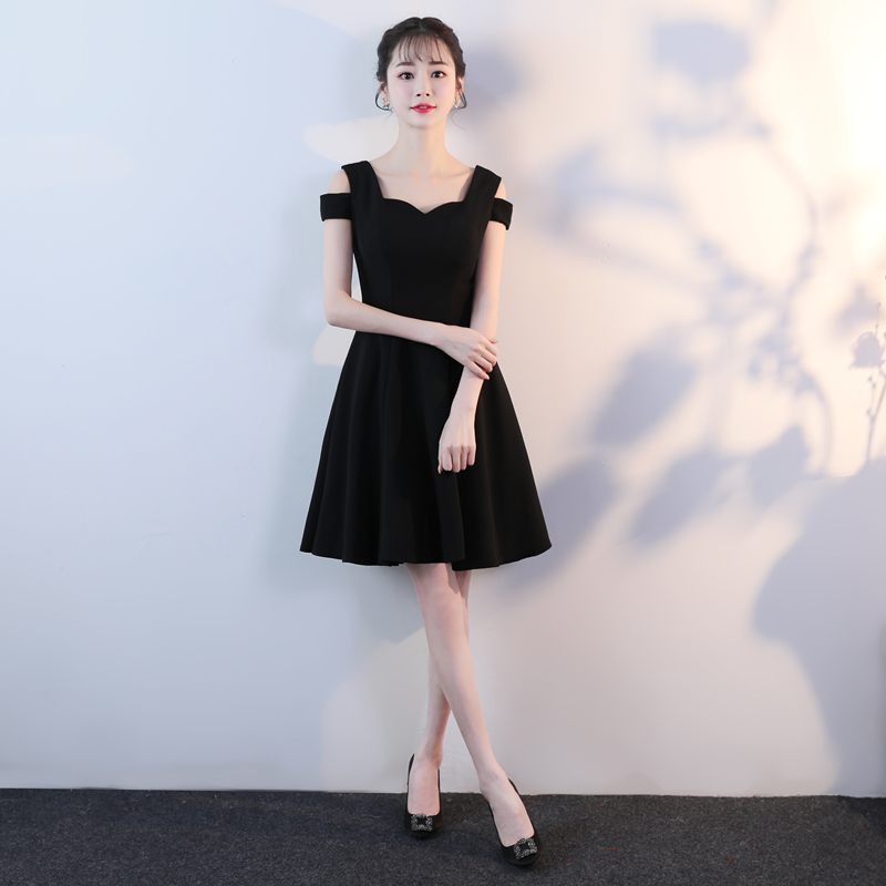 黑色2020新款春季显瘦聚会晚礼服 魅影纱丽礼服/晚装