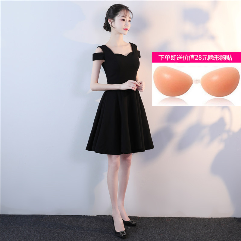 黑色2020新款春季显瘦聚会晚礼服 魅影纱丽礼服/晚装