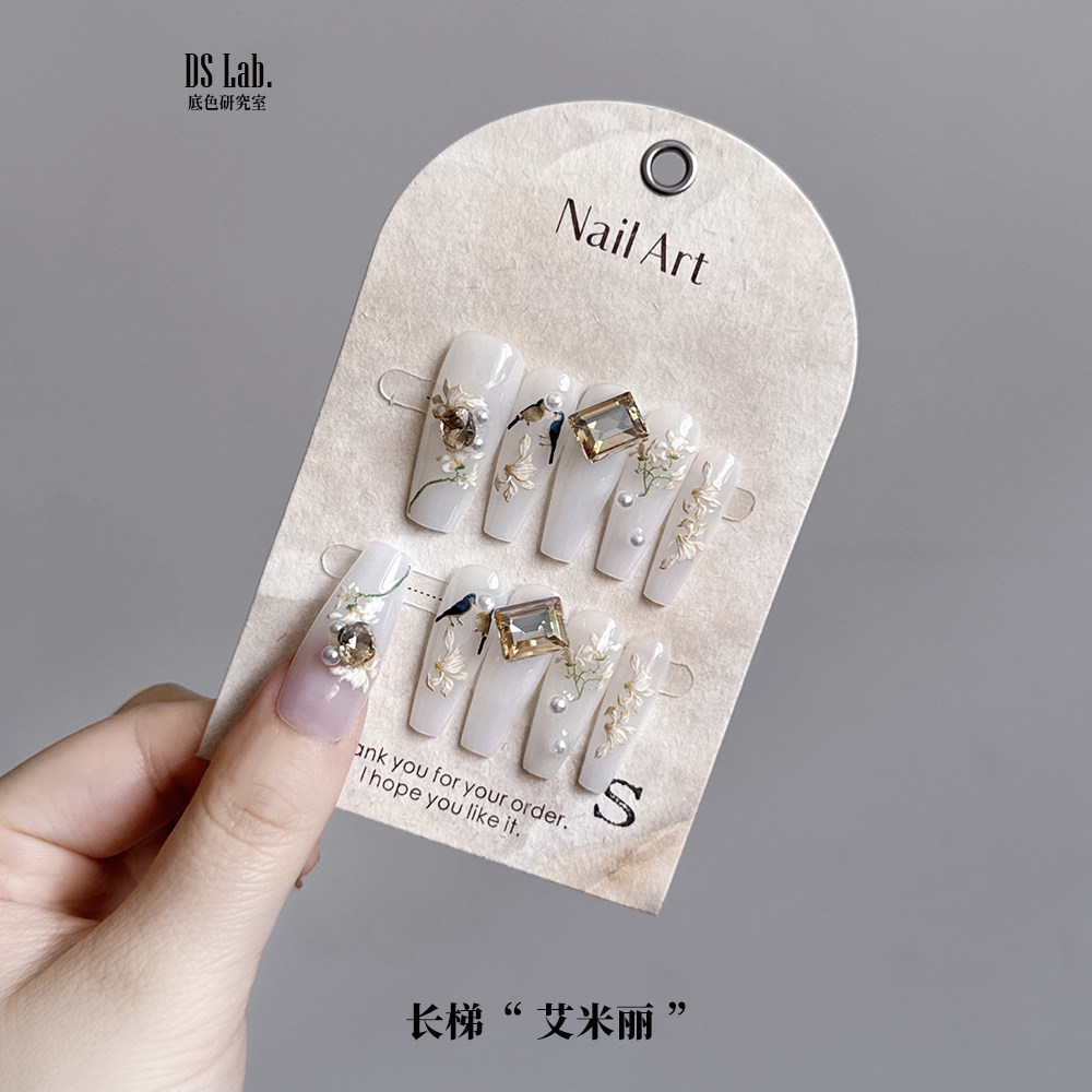 底色研究室 春夏新品透白高亮水钻 高级纯手工DIY品质穿戴甲成品,淘宝优惠券,粉丝福利购,淘宝优惠卷