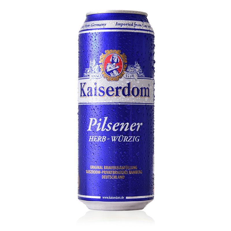 德国原装进口啤酒kaiserdom比尔森黄啤酒500ml*24听铝罐-图1