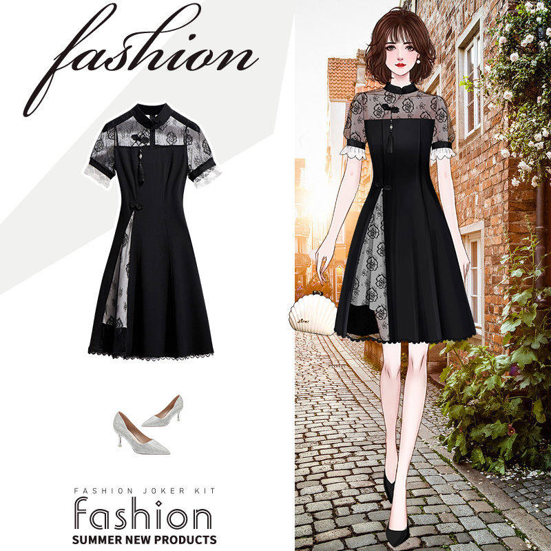 改良版旗袍2020年新款夏季小连衣裙 欧奈藤连衣裙