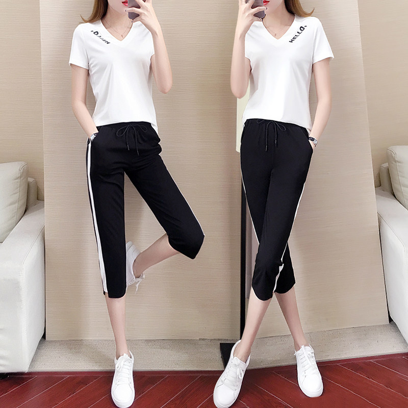 2020夏装新款休闲运动套装女七分裤 衣尚百靓休闲运动套装