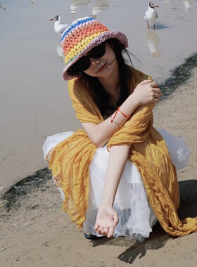 川西云南旅游穿搭围巾防晒披肩