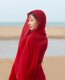 Desert travel sun protection shawl solid color cotton and linen scarf red
