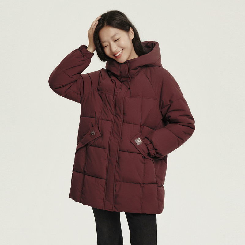 快鱼2025冬新款女士中长款连帽棉服保暖舒适简单百搭抗风御寒棉衣,淘宝优惠券,粉丝福利购,淘宝优惠卷