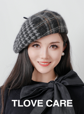 tlove秋冬羊毛呢大头围贝雷帽